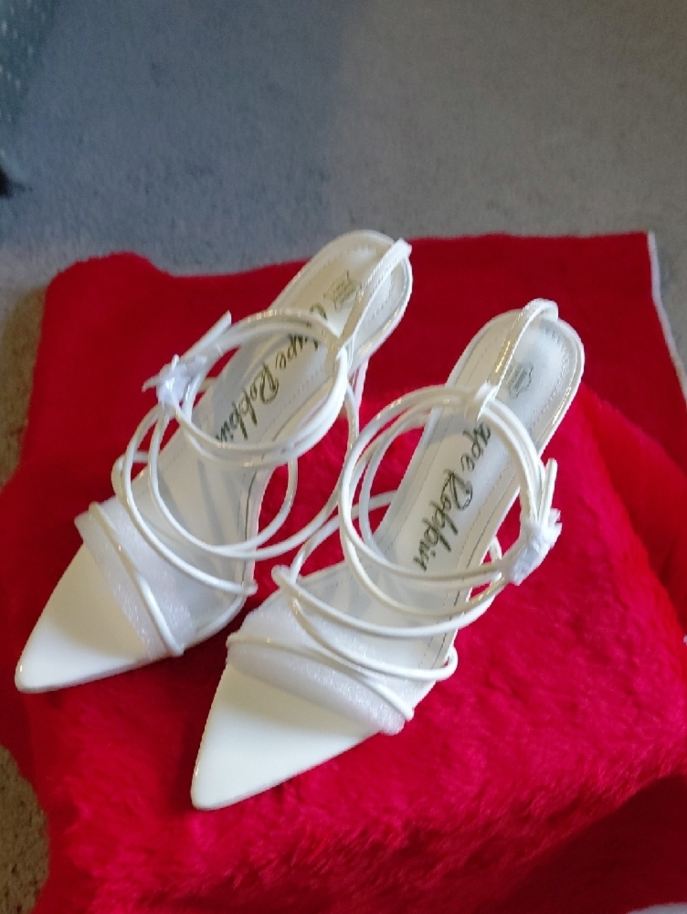 Cape Robbin White Strappy Patent Heeled Sandals